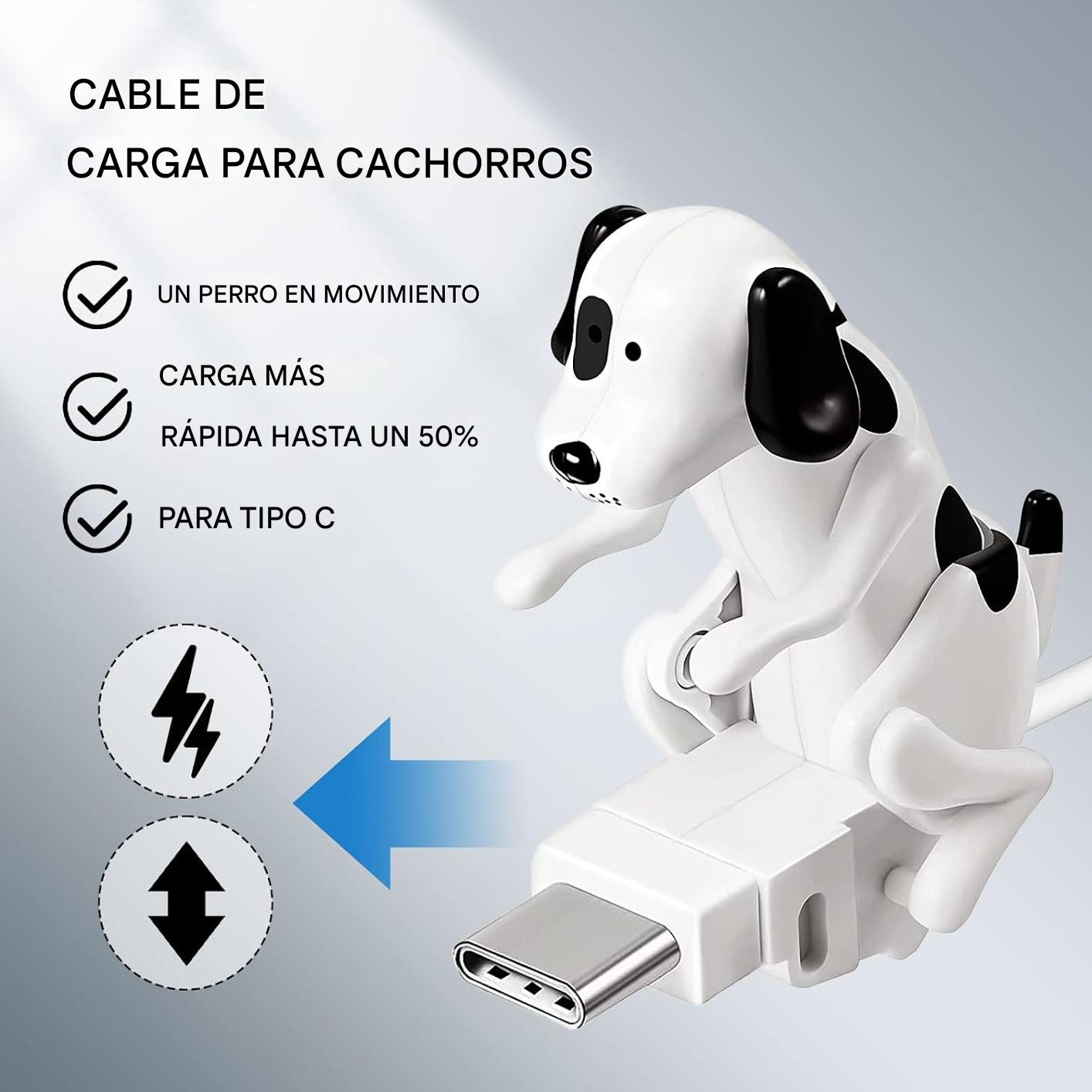 Cable con diseño de perro para Android y iPhone™